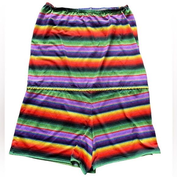 M/L Pilyq Maya Laguna Romper Swimwear Beachwear Vacation Cruise Zarape Color - Picture 3 of 10